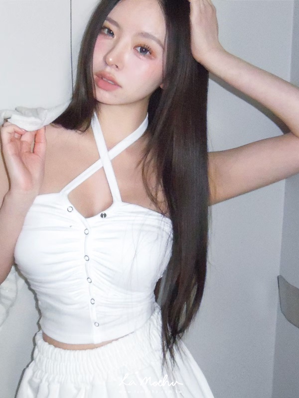 兩穿排扣掛脖罩杯背心(闆娘.花花清單)